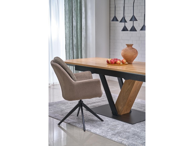 Stół FANIS rozkładany, naturalny / czarny - Halmar