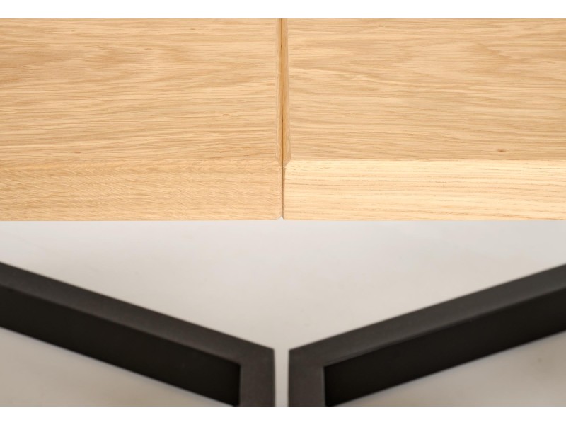 Stół MASSIVE 2 rozkładany 160-250x90x77 cm dąb naturalny/czarny - Halmar