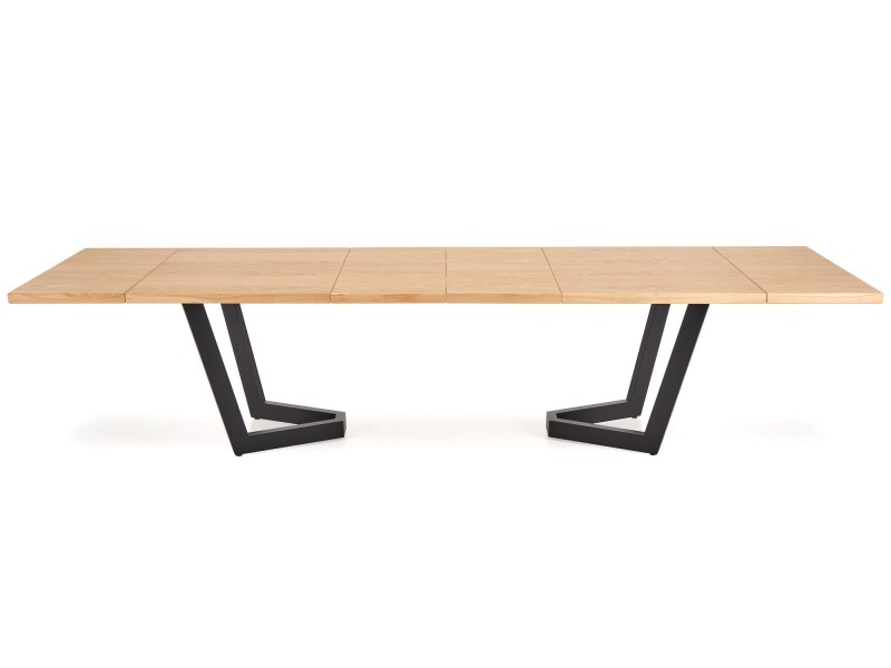 Stół MASSIVE 2 rozkładany 160-250x90x77 cm dąb naturalny/czarny - Halmar