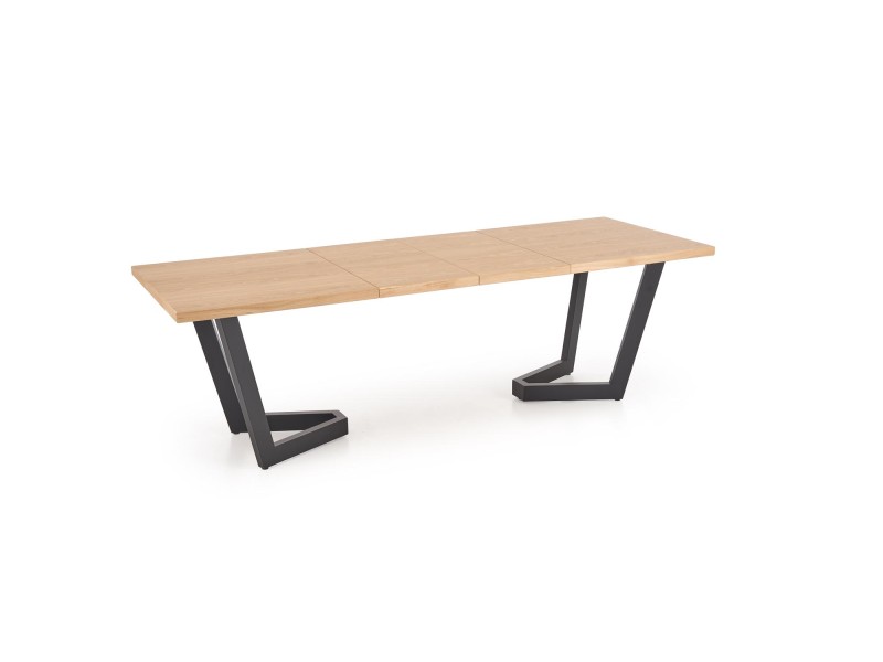 Stół MASSIVE 2 rozkładany 160-250x90x77 cm dąb naturalny/czarny - Halmar