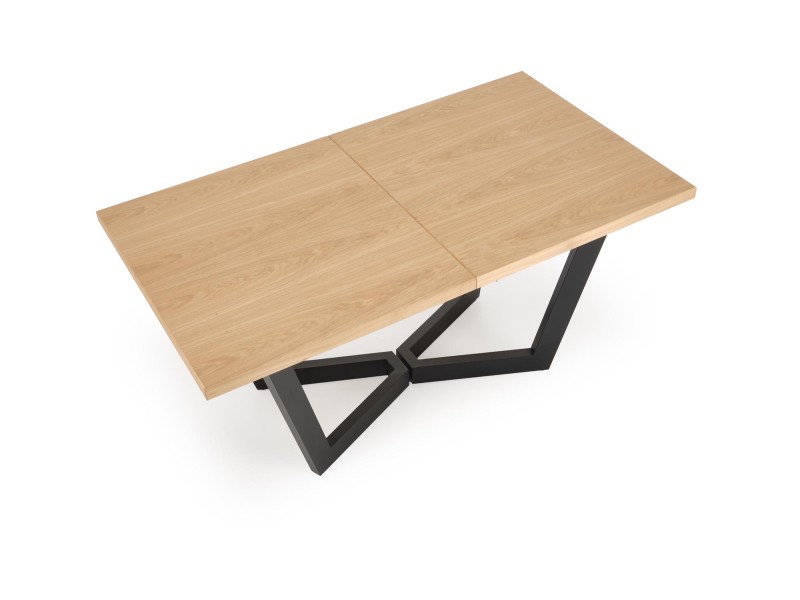 Stół MASSIVE 2 rozkładany 160-250x90x77 cm dąb naturalny/czarny - Halmar