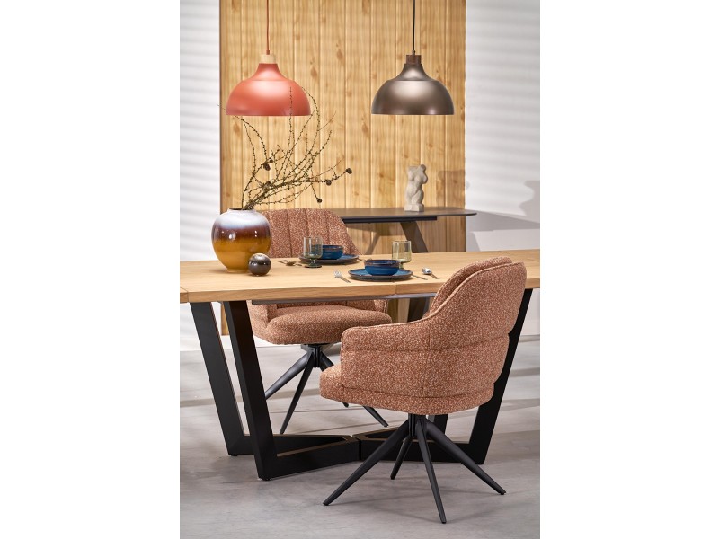 Stół MASSIVE 2 rozkładany 160-250x90x77 cm dąb naturalny/czarny - Halmar
