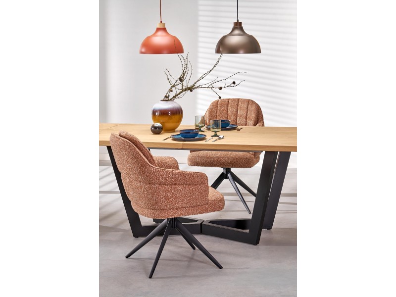 Stół MASSIVE 2 rozkładany 160-250x90x77 cm dąb naturalny/czarny - Halmar