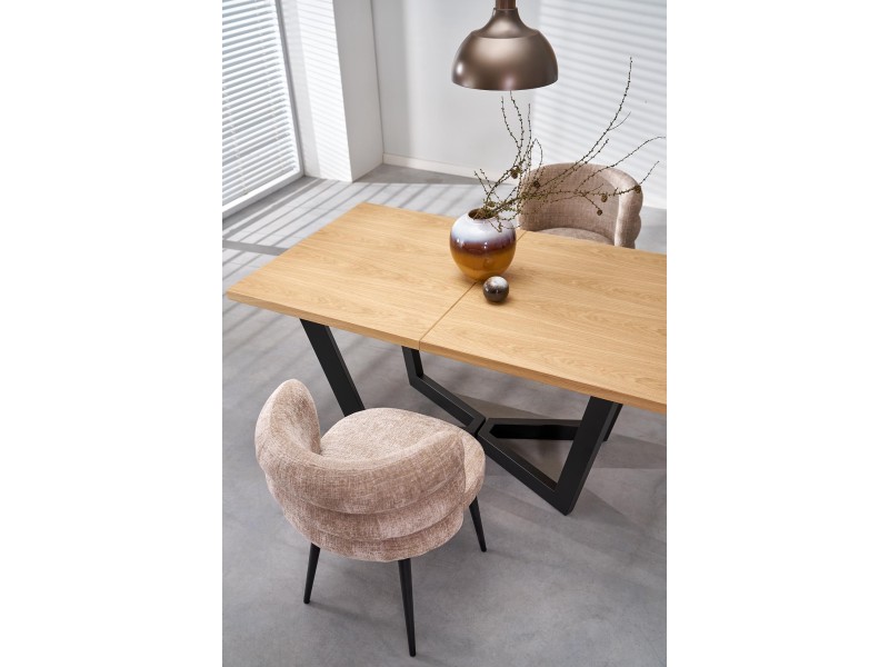 Stół MASSIVE 2 rozkładany 160-250x90x77 cm dąb naturalny/czarny - Halmar