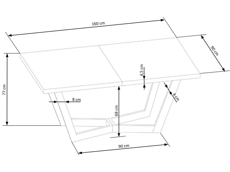 Stół MASSIVE 3 rozkładany 160-250x90x77 cm dąb naturalny/dąb naturalny - Halmar