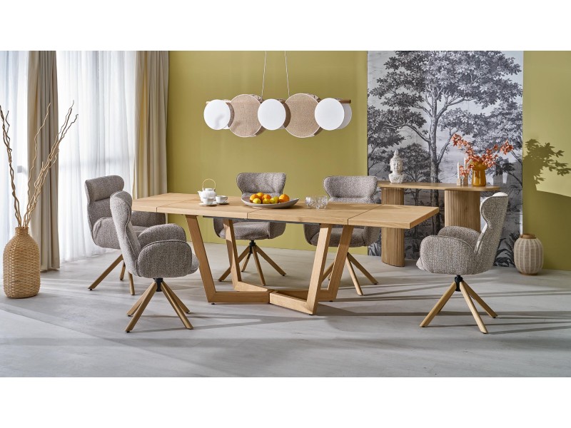 Stół MASSIVE 3 rozkładany 160-250x90x77 cm dąb naturalny/dąb naturalny - Halmar
