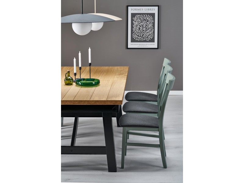 Stół FIESTA rozkładany 200-280x100x77 cm dąb naturalny/czarny - Halmar