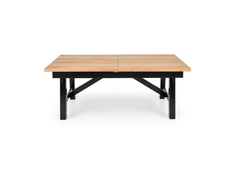 Stół FIESTA rozkładany 200-280x100x77 cm dąb naturalny/czarny - Halmar