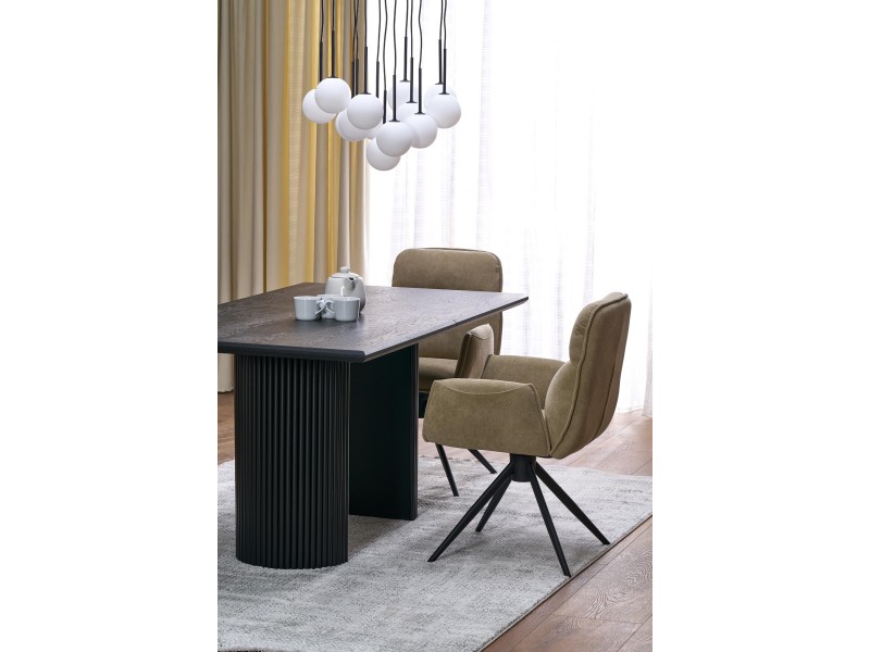 Stół BOLERO rozkładany 160-250x90x78 cm dąb naturalny/czarny - Halmar