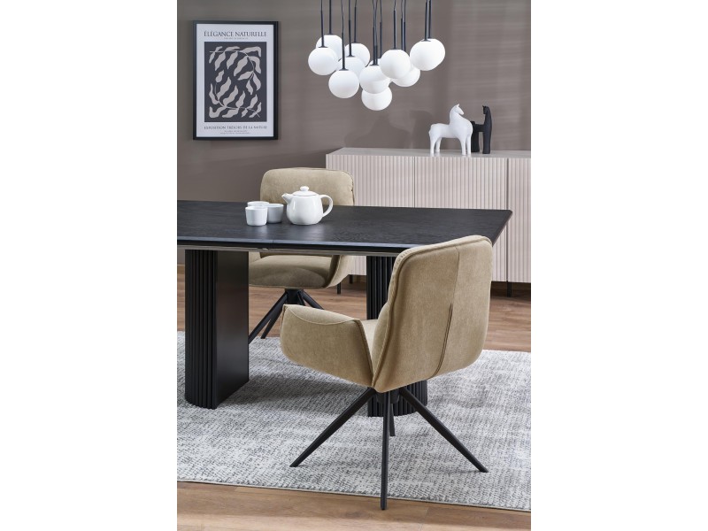 Stół BOLERO rozkładany 160-250x90x78 cm dąb naturalny/czarny - Halmar