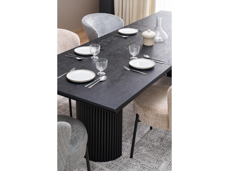 Stół BOLERO rozkładany 160-250x90x78 cm dąb naturalny/czarny - Halmar