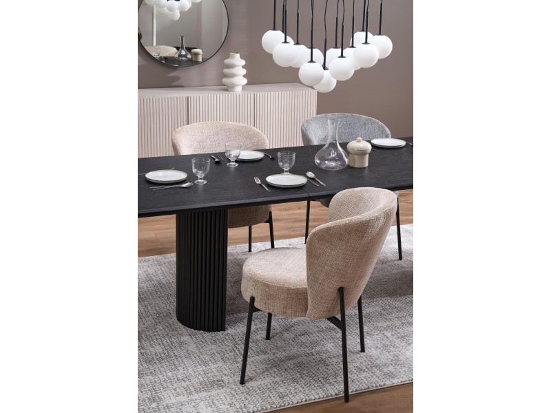 Stół BOLERO rozkładany 160-250x90x78 cm dąb naturalny/czarny - Halmar