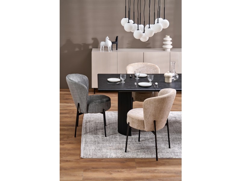 Stół BOLERO rozkładany 160-250x90x78 cm dąb naturalny/czarny - Halmar