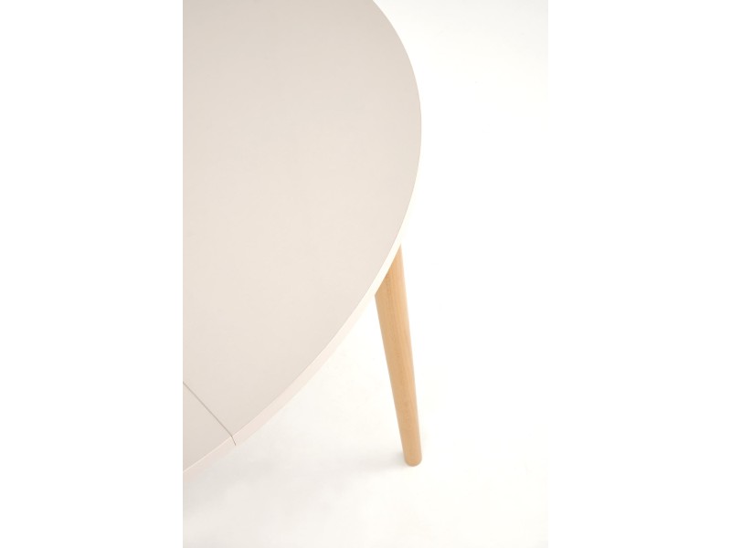 Stół PIVOT rozkładany 102-142x102x75 cm, blat - kaszmir, nogi - naturalny - Halmar