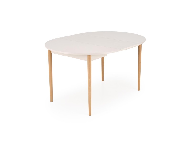 Stół PIVOT rozkładany 102-142x102x75 cm, blat - kaszmir, nogi - naturalny - Halmar