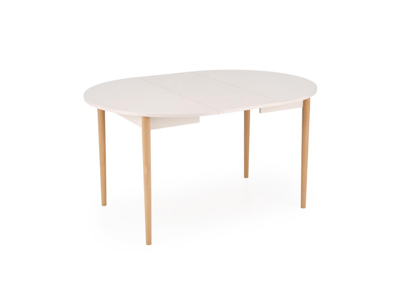 Stół PIVOT rozkładany 102-142x102x75 cm, blat - kaszmir, nogi - naturalny - Halmar