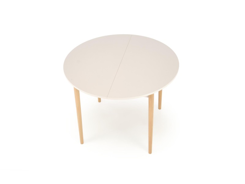 Stół PIVOT rozkładany 102-142x102x75 cm, blat - kaszmir, nogi - naturalny - Halmar