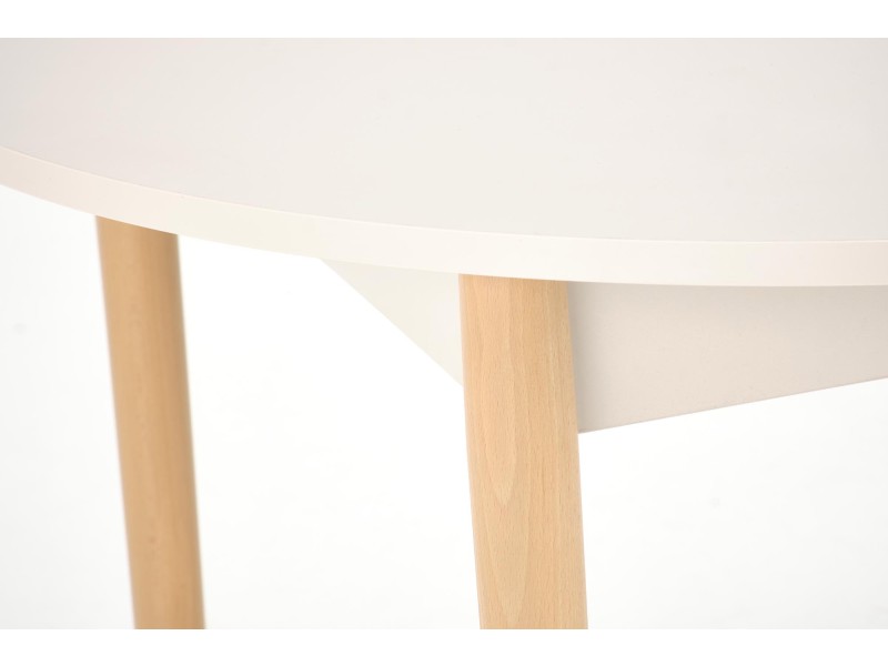 Stół PIVOT rozkładany 102-142x102x75 cm, blat - kaszmir, nogi - naturalny - Halmar