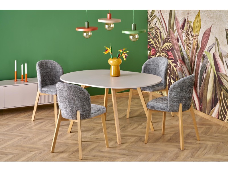 Stół RUBEN kolor blat - kaszmir, nogi - naturalny - Halmar