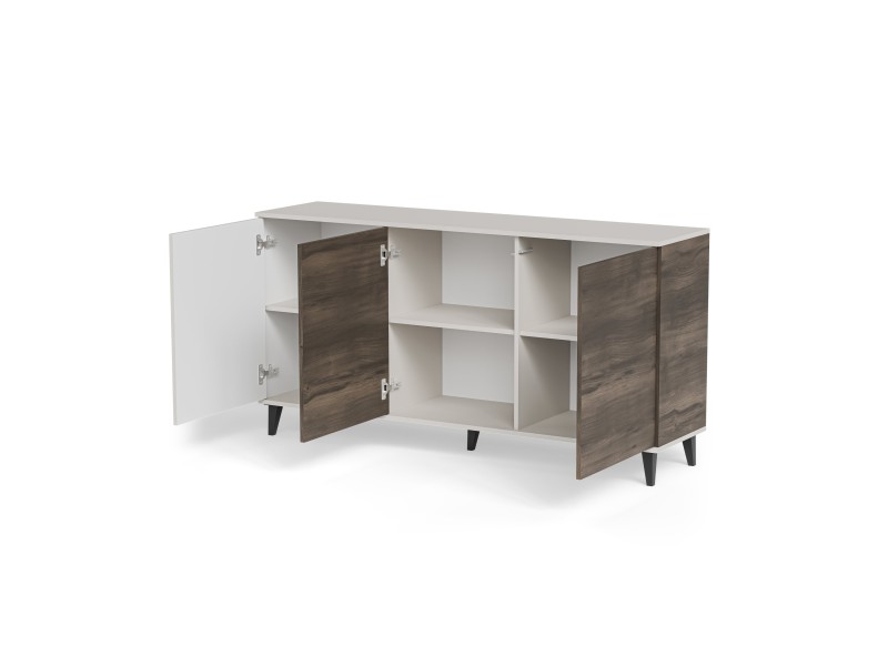 Komoda RANDOM 2 KM-1 kaszmir / orzech / czarny - Halmar