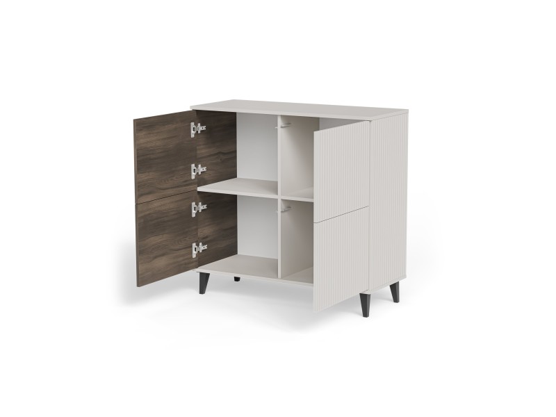 Komoda RANDOM 2 KM-2 kaszmir / orzech / czarny - Halmar