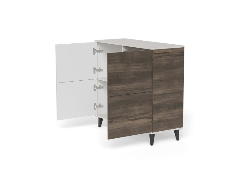 Komoda RANDOM 2 KM-2 kaszmir / orzech / czarny - Halmar