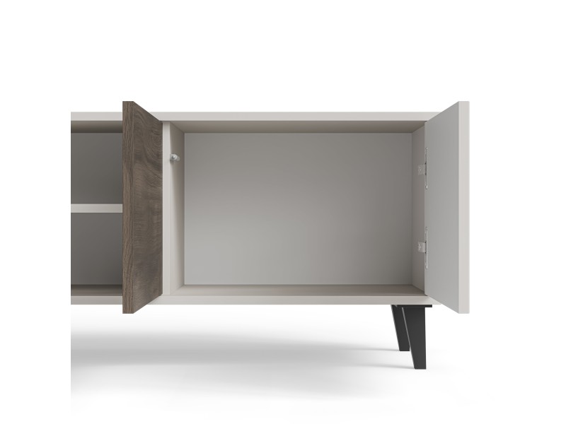 Stolik RANDOM 2 RTV-1 RTV 150 cm kaszmir / orzech / czarny - Halmar