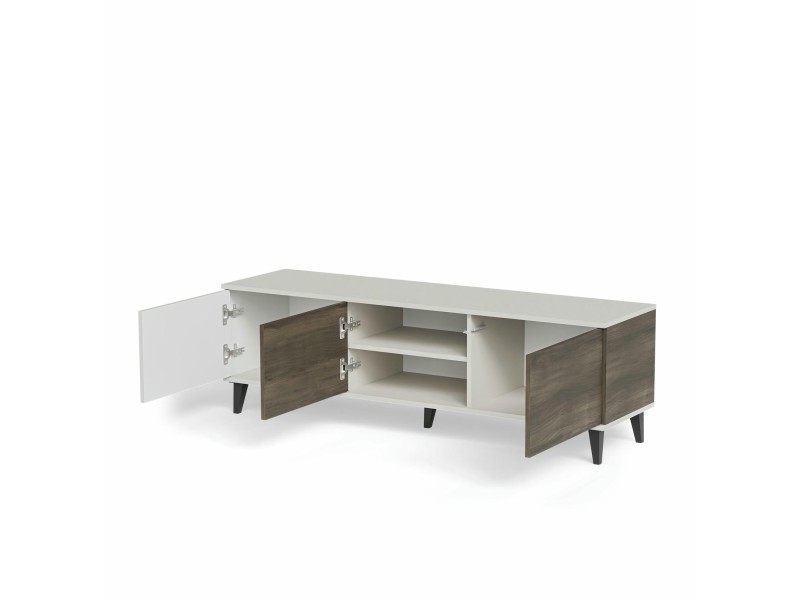 Stolik RANDOM 2 RTV-1 RTV 150 cm kaszmir / orzech / czarny - Halmar