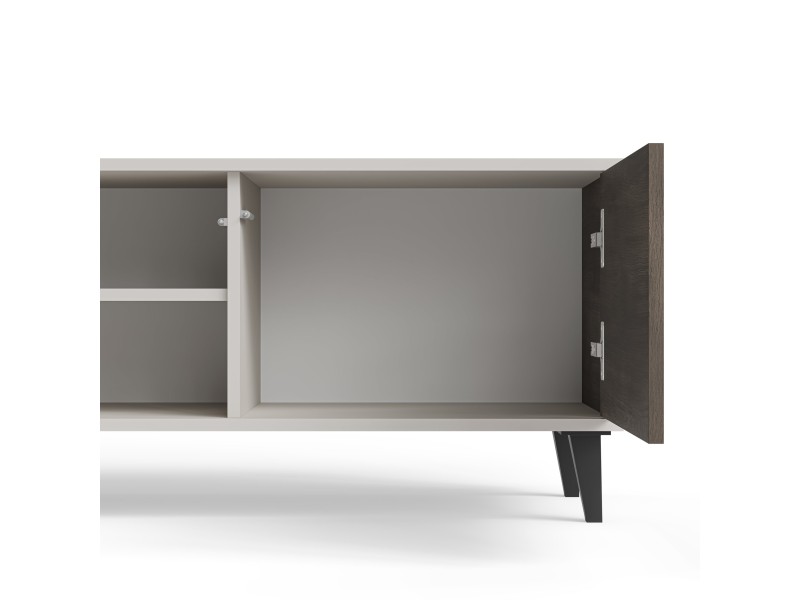 Stolik RANDOM 2 RTV-1 RTV 150 cm kaszmir / orzech / czarny - Halmar