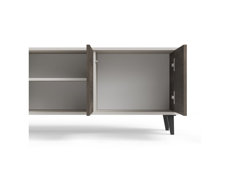 Stolik RANDOM 2 RTV-3 RTV 200 cm kaszmir / orzech / czarny - Halmar