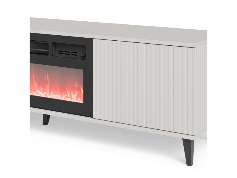 Stolik RANDOM 2 RTV-K RTV 180 cm z kominkiem kaszmir / orzech / czarny - Halmar