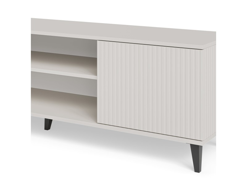 Stolik RANDOM 2 RTV-K RTV 180 cm z kominkiem kaszmir / orzech / czarny - Halmar