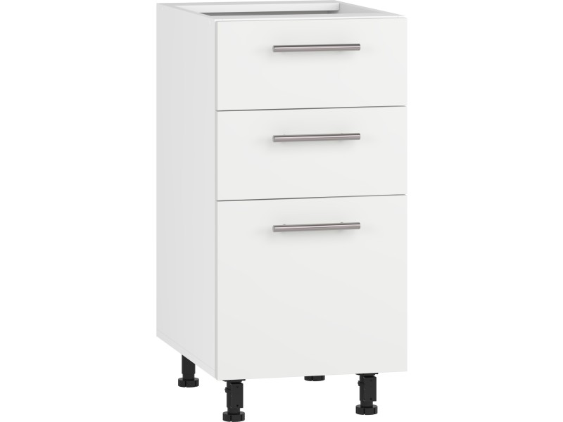 Szafka VENTO D3S-40/82 dolna z szufladami, mechanizm Hettich front: biały mat - Halmar