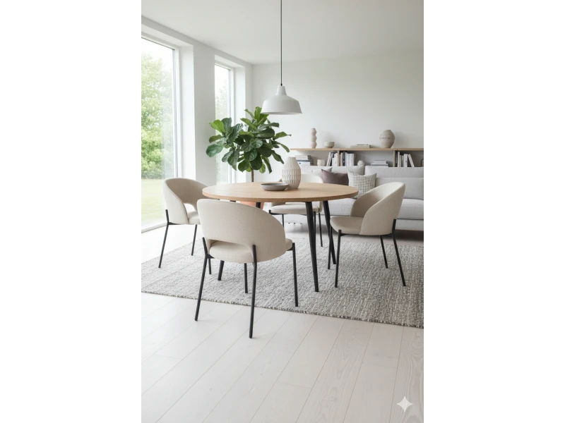 Krzesło K373 Halmar beżowe z tapicerowanym siedziskiem i czarnym metalowym stelażem – nowoczesne krzesło do jadalni i salonu