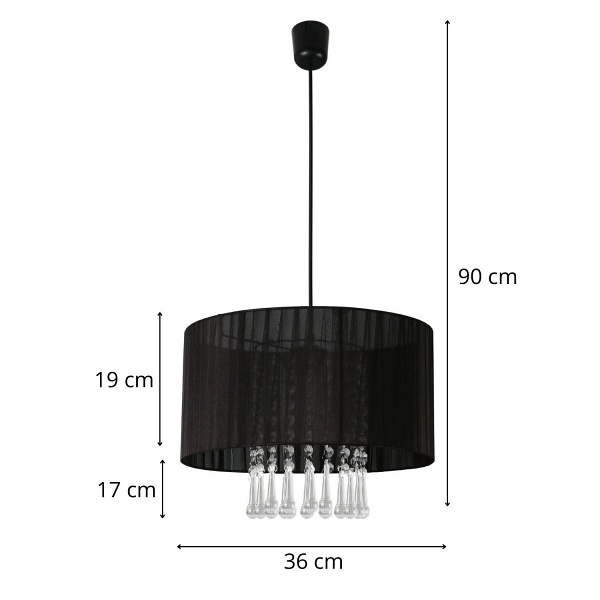Lampa wisząca Wenecja czarna Lampex