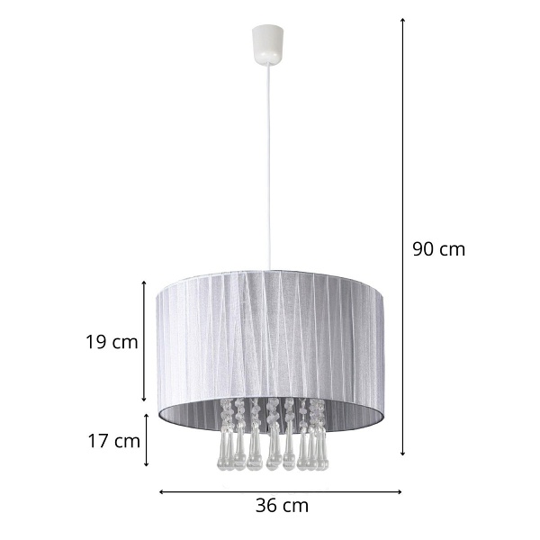 Lampa wisząca Wenecja popiel Lampex