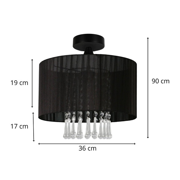 Plafon Wenecja Czarny Lampex