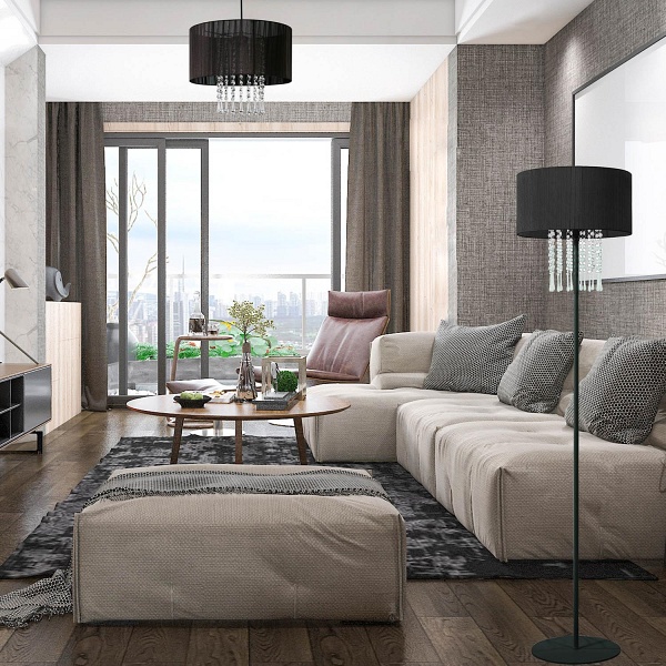 Lampa podłogowa Wenecja czarna Lampex