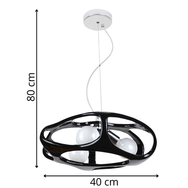 Lampa wisząca Amano czarna Lampex