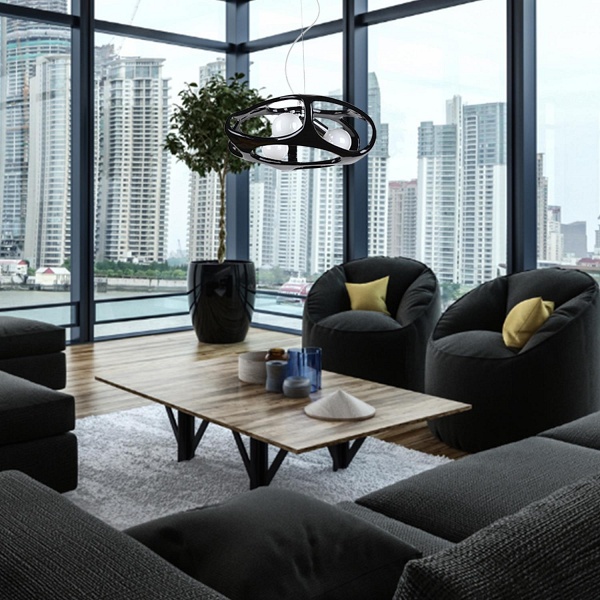 Lampa wisząca Amano czarna Lampex