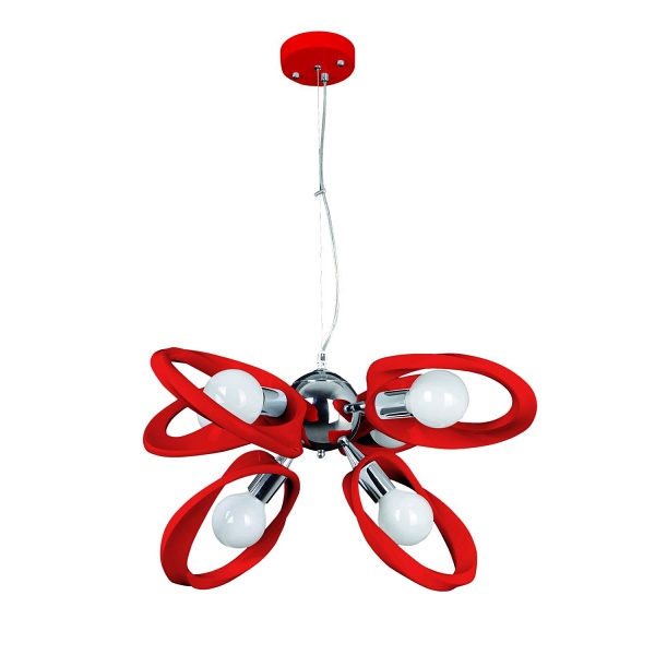 Żyrandol Emma 6 czerwony Lampex