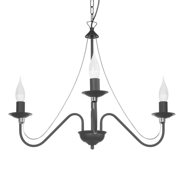 Żyrandol Monic 3 czarny Lampex