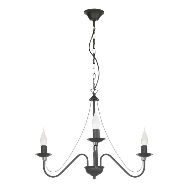 Żyrandol Monic 3 czarny Lampex