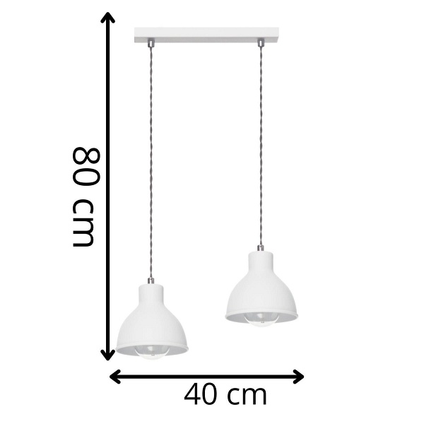 Lampa wisząca Zoe 2L biała Lampex