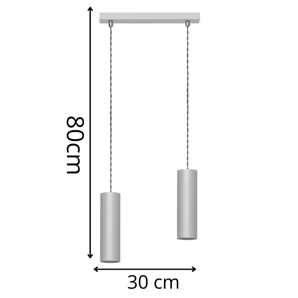 Lampa wisząca Rollg 2 popiel Lampex