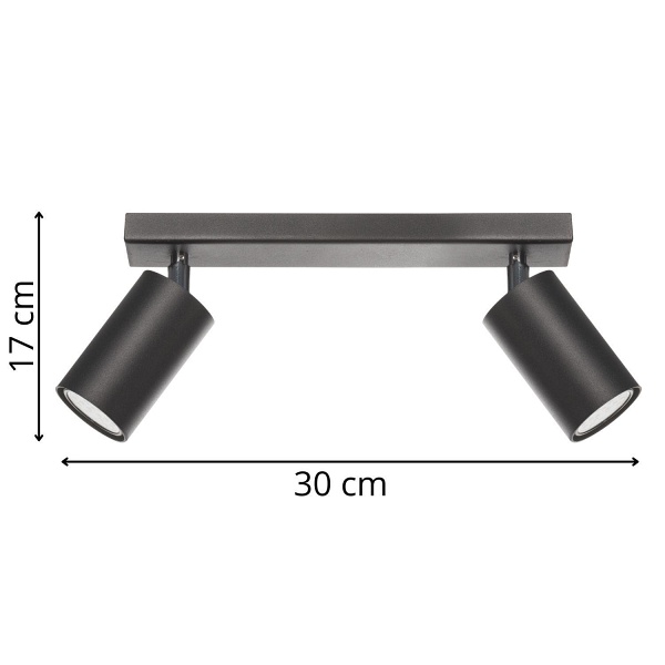 Plafon Rolos 2 czarny Lampex