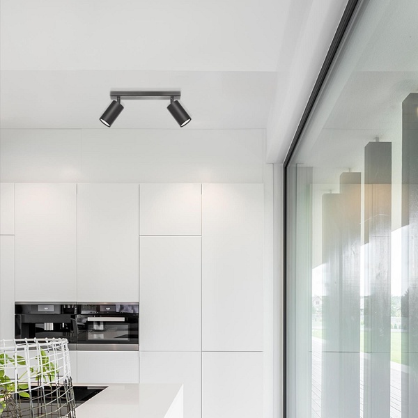 Plafon Rolos 2 czarny Lampex