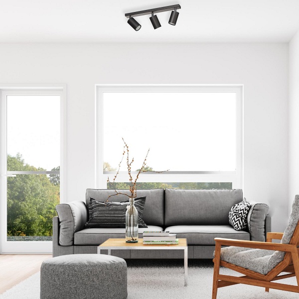 Plafon Rolos 3 czarny Lampex