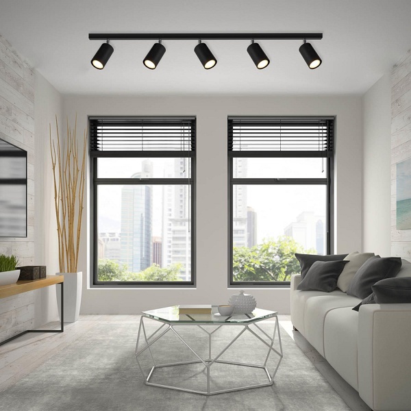 Plafon Rolos 5 czarny Lampex