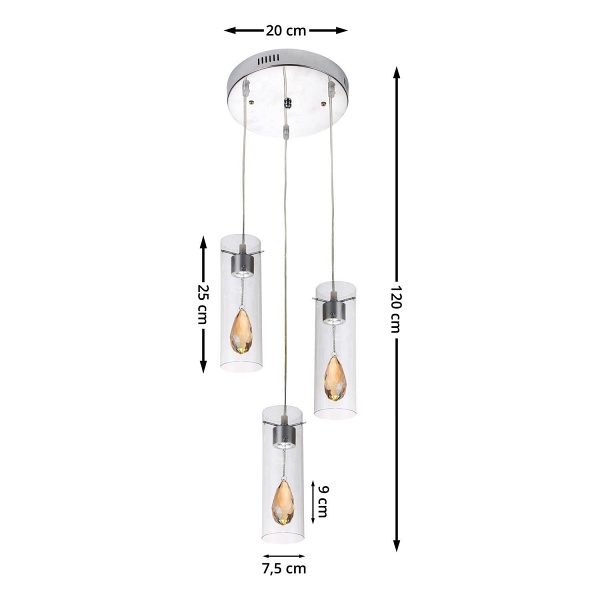 Lampa wisząca Deva 3P Lampex